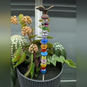 Beaded Fairy Wand/Plant/Garden Stake W/Butterfly Topper 🦋
